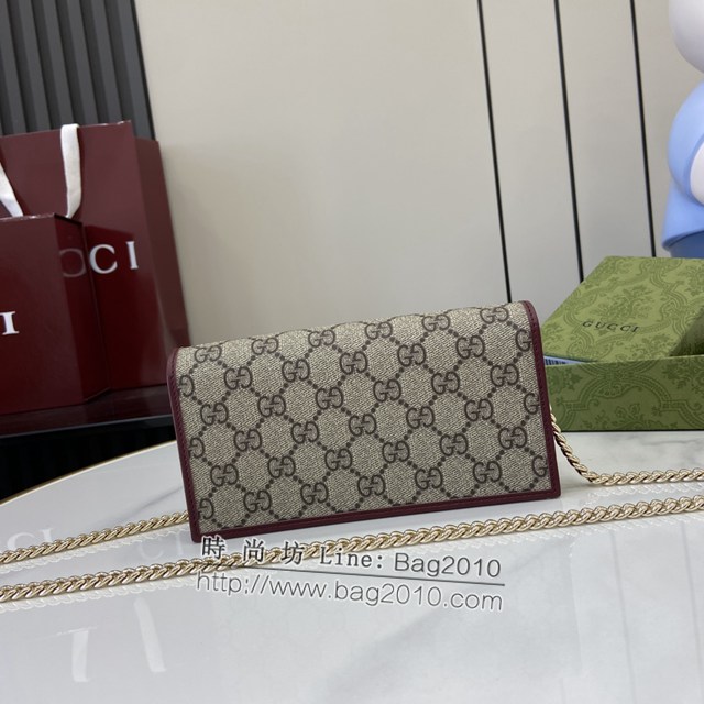 Gucci專櫃古馳最新款Horsebit女士1955系列鏈條錢包 jh1969型號：621892